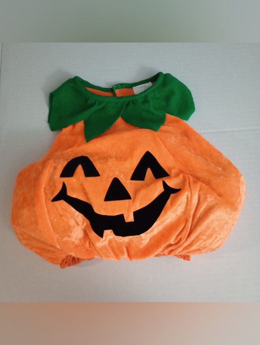 Pumpkin Plush Pullover Vest Costume Toddler 1 - 2 Years Dress Up Halloween Fall